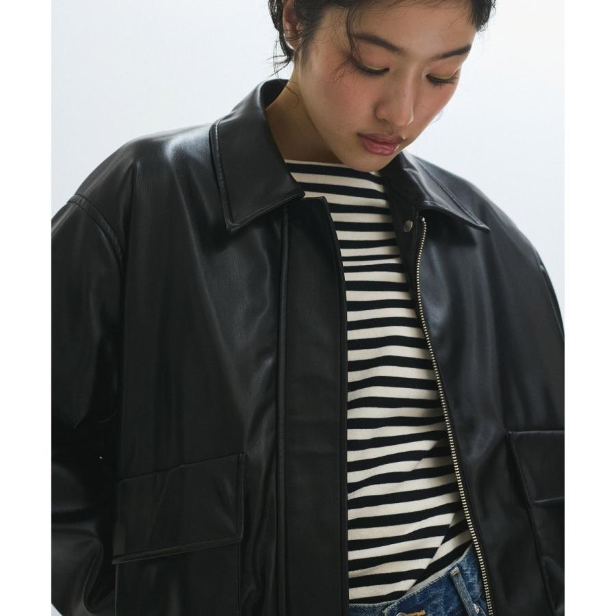 新品 ADAM ET ROPE'シンセティックレザージャケット ADAM ET ROPE' シンセティックレザーブルゾン : マルイ(丸井