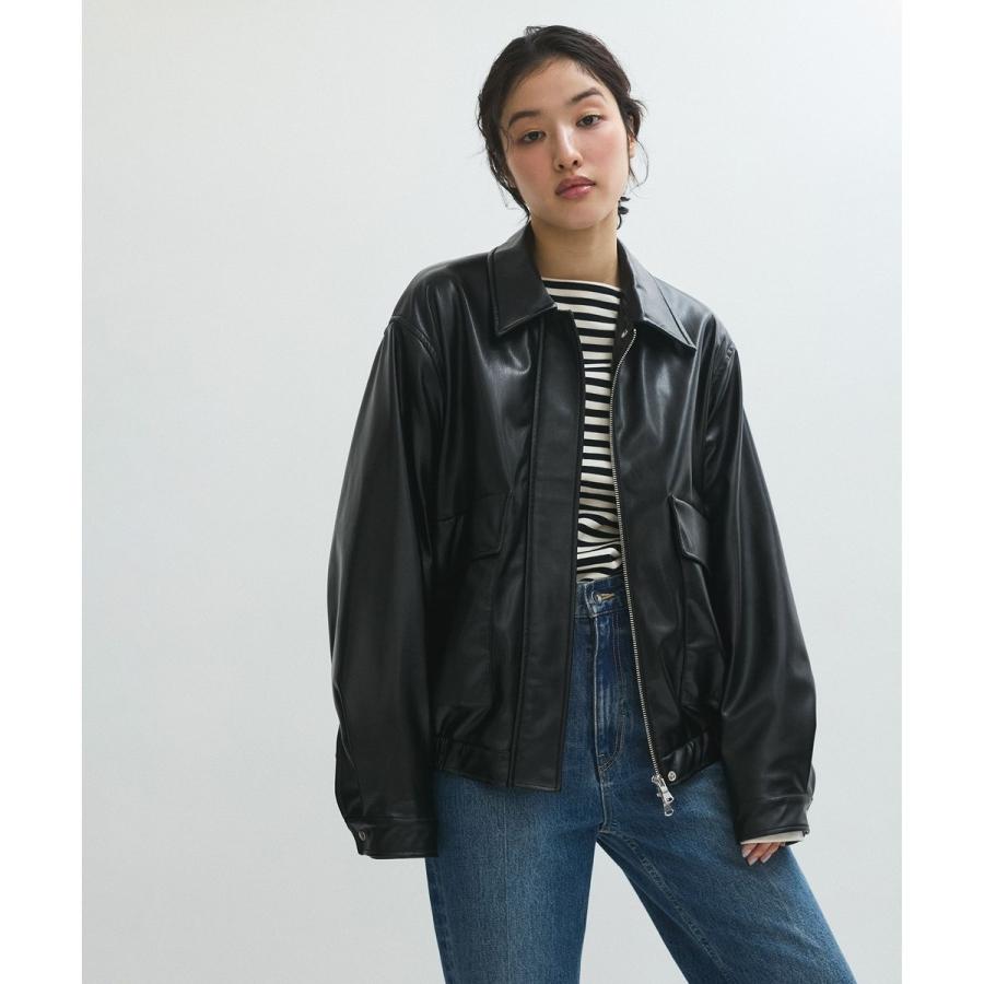 新品 ADAM ET ROPE'シンセティックレザージャケット ADAM ET ROPE' シンセティックレザーブルゾン : マルイ(丸井