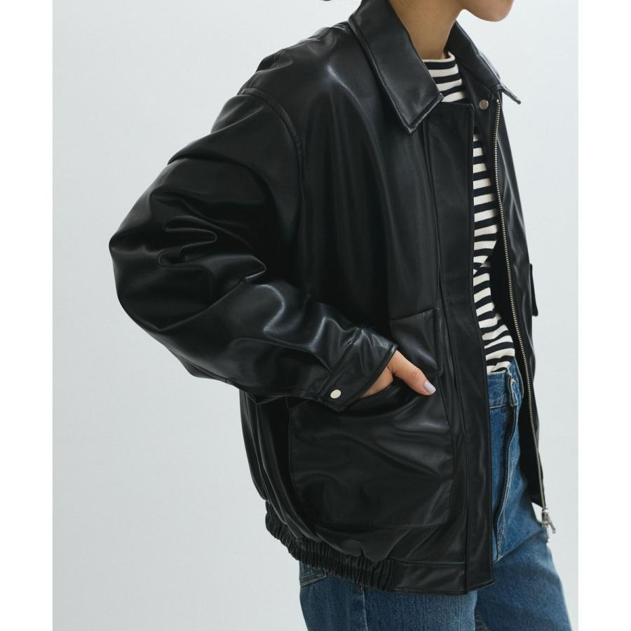 新品 ADAM ET ROPE'シンセティックレザージャケット ADAM ET ROPE' シンセティックレザーブルゾン : マルイ(丸井