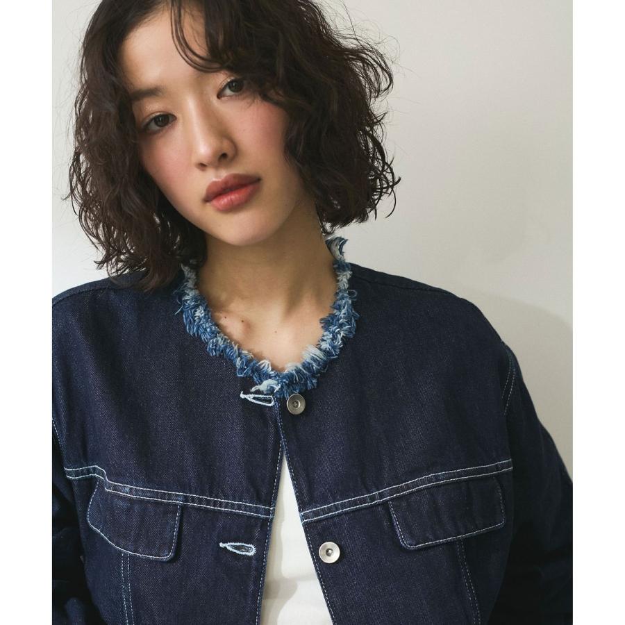 ADAM ET ROPE' 【WEB限定】デニムフリンジブルゾン : マルイ