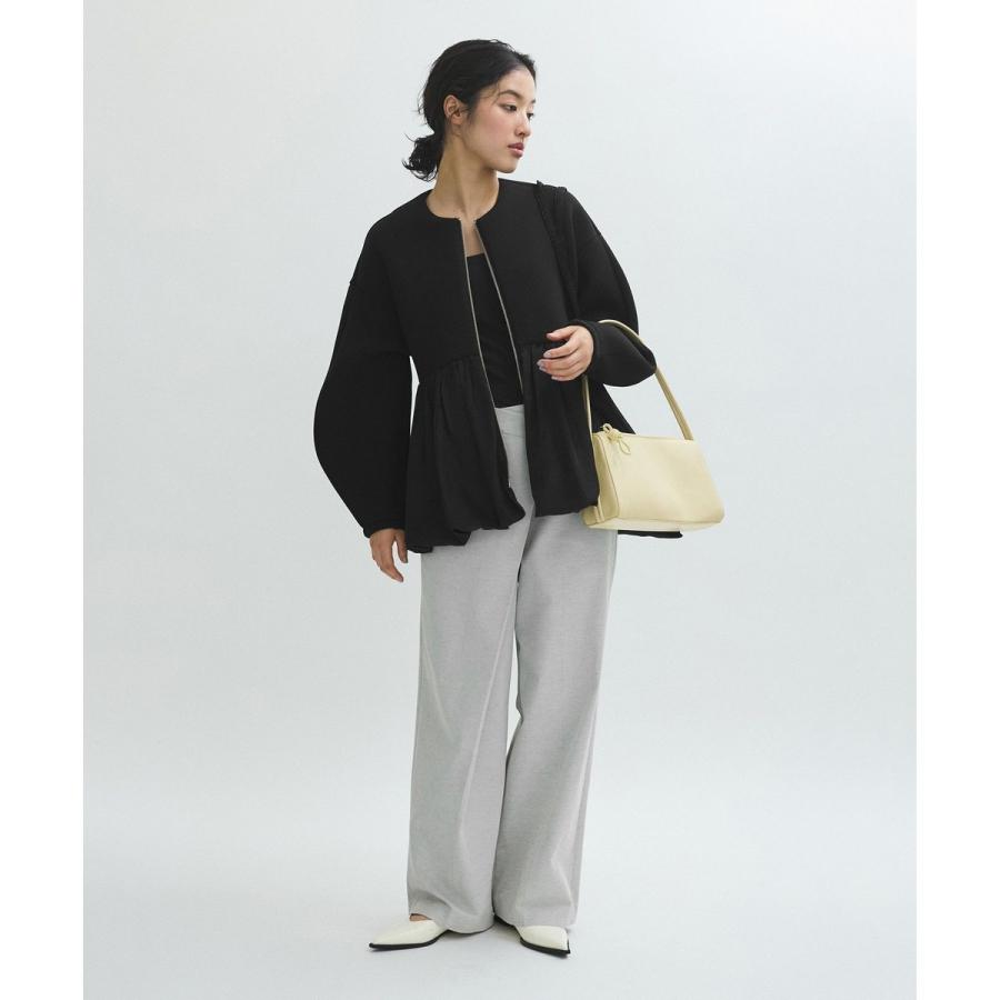 美品✨アダムエロペ　ダンボールタフタペプラムカーディガン　黒 ADAM ET ROPE'（アダムエロペ） ダンボールタフタペプラムカーディガン