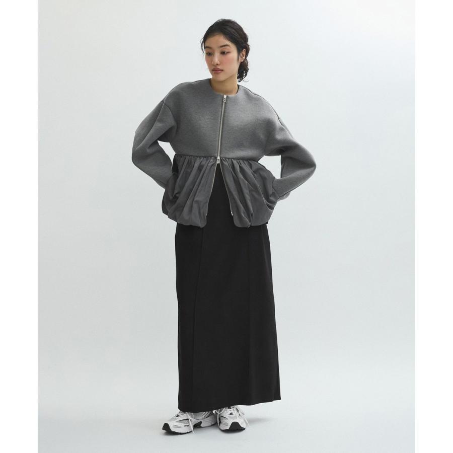 美品✨アダムエロペ　ダンボールタフタペプラムカーディガン　黒 ADAM ET ROPE'（アダムエロペ） カーディガン 「サステナブル