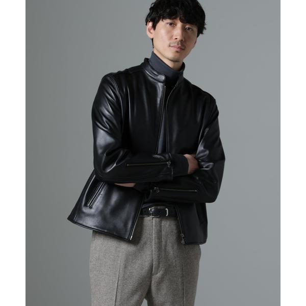 バンドカラーレザーシングルライダースジャケット : マルイ(丸井)Yahoo