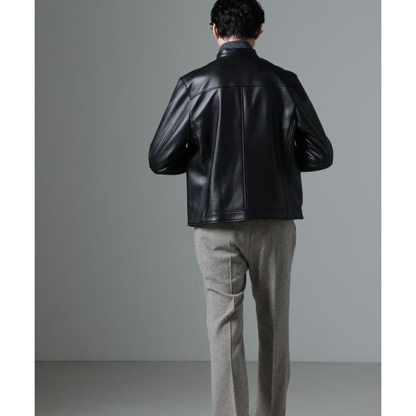 バンドカラーレザーシングルライダースジャケット : マルイ(丸井)Yahoo