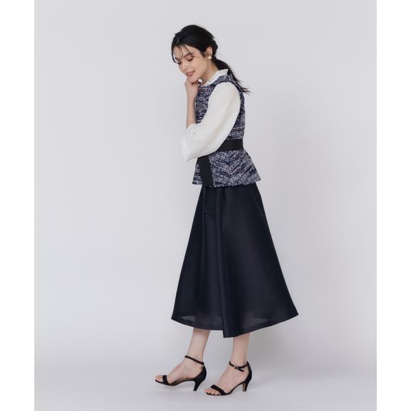 現行品M Maglie le cassettoファンシーツイードペプラムブラウス 大きいサイズ》ファンシーツイードペプラムブラウス《M Maglie