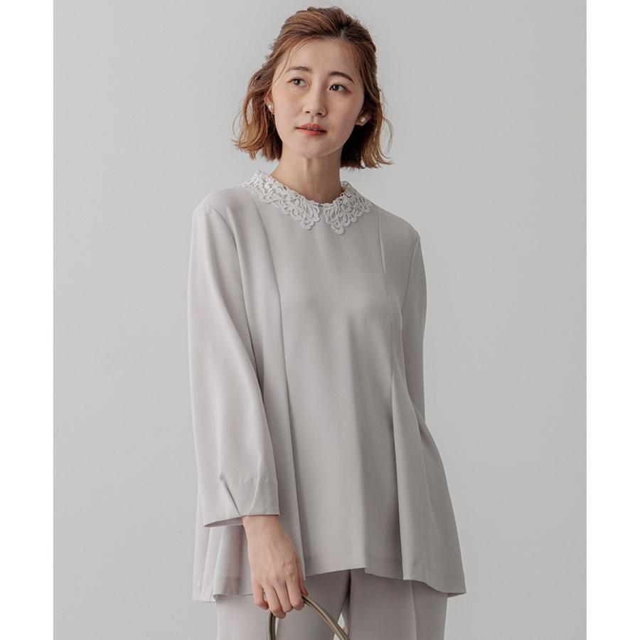 現行品 23区 VERYトリアセダブルジョーゼット レース襟 ブラウス 38 23区（ニジュウサンク） 【VERYコラボ】トリアセダブルジョーゼット