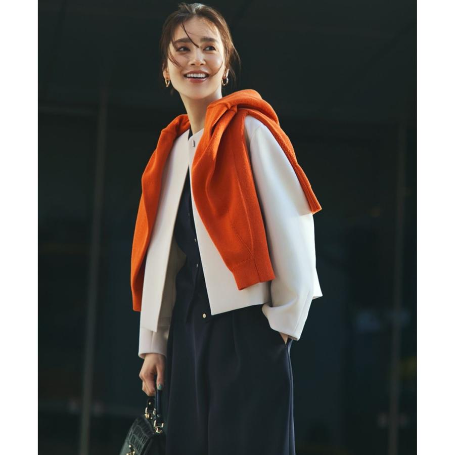 23区★【VERYコラボ】ストレッチトリプルクロス ★ノーカラージャケット★40 VERYコラボ】ストレッチトリプルクロス ノーカラージャケット / 23区