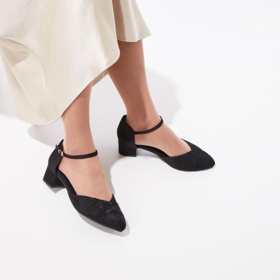 NEW！ストラップセパレートパンプス(4.0cmヒール)[19.5~27cm]ラクチン