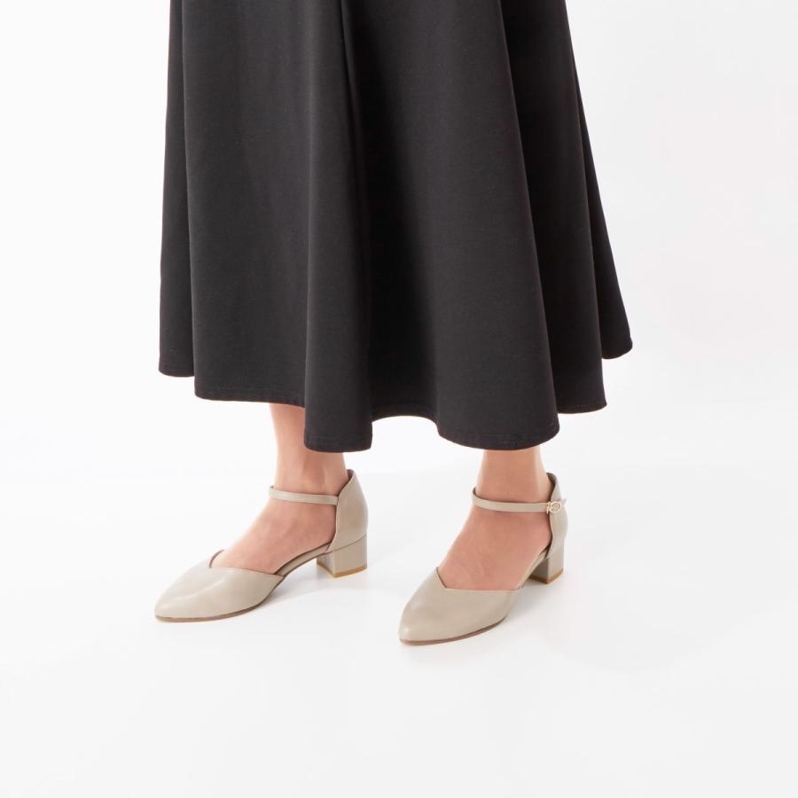 HIMIKO ラクチンパンプス ブラック フラットシューズ 24cm 未使用品 7cm/rich]ゴールドラインパンプス(80001) （ブラック