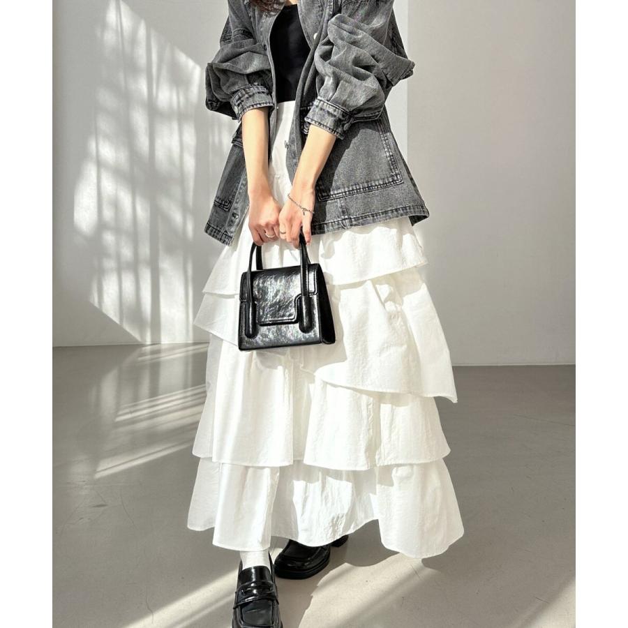 ランダムフリル ティアード ロング スカート Freesia フリージア