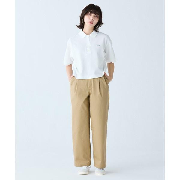 LACOSTE（ラコステ） ヘビーウェイト鹿の子 ワイド クロップド丈 半袖