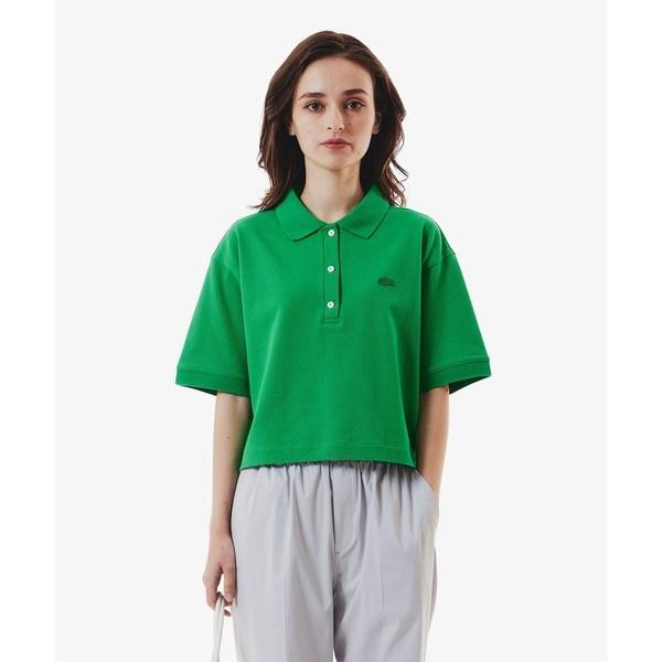 ラコステ　鹿の子 ワイド クロップド丈 半袖　ポロシャツ　LACOSTE LACOSTE（ラコステ） ヘビーウェイト鹿の子 ワイド クロップド丈 半袖