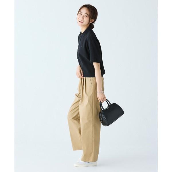 LACOSTE（ラコステ） ヘビーウェイト鹿の子 ワイド クロップド丈 半袖