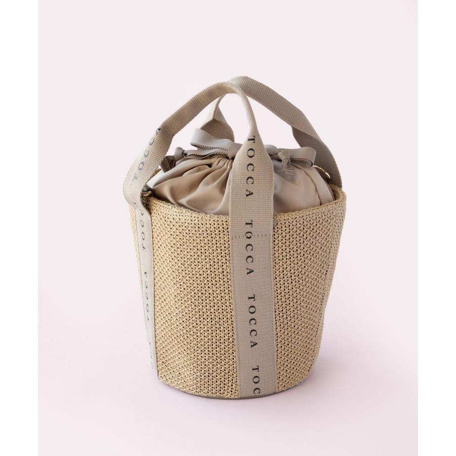 【未使用級】Tocca ラタン カゴバッグ リボンチャーム付 巾着 ベージュ TOCCA（トッカ） 【WEB＆一部店舗限定】DANCING TOCCA SUMMER TOTE