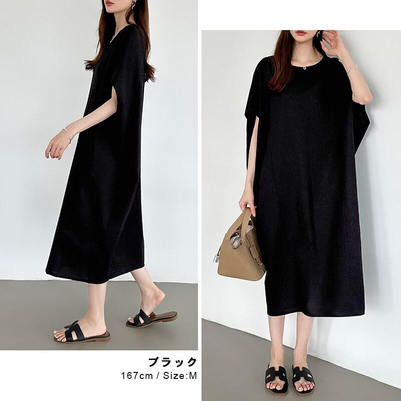 コクーンワンピース リネン 夏 ワンピース ミモレ丈 ナチュラル