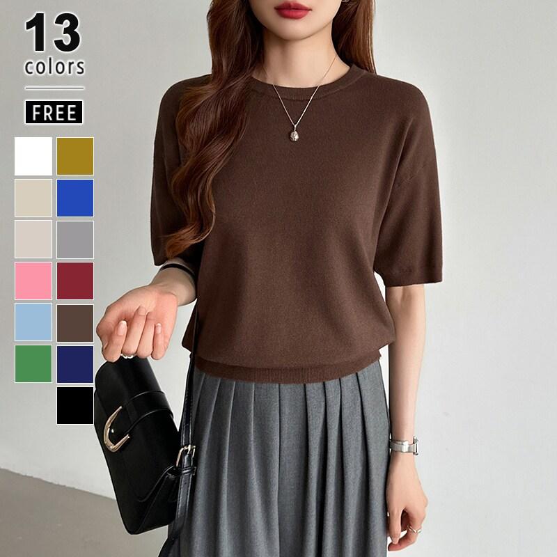 ☆美品☆Audire 半袖ニット 紺 M 定価24200円 メッシュジャカード半袖