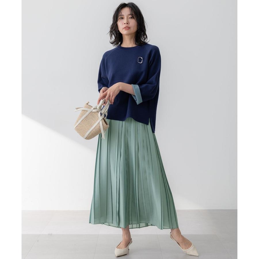 23区（ニジュウサンク） 【洗える】シアーコンビ プリーツ スカート