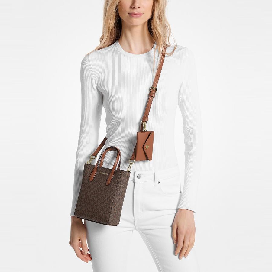 24H発送新品未使用マイケルコースVINCENTクロスボディMK柄ブラウン MICHAEL KORS（マイケルコース） VINCENT クロスボディ ウィズ カード
