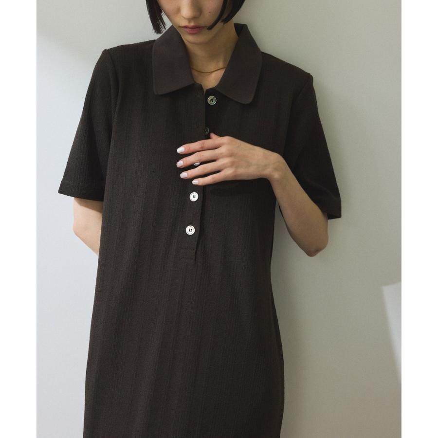 売り切セール！タグ付き未使用⭐︎アダムエロペ⭐︎ ハーフスリーブポロシャツワンピース ADAM ET ROPE' シャツワンピース 「WEB限定」ハーフスリーブ
