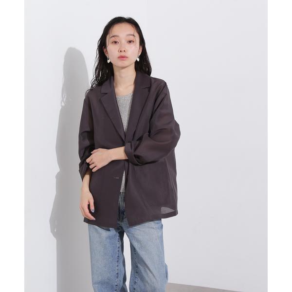 ※美品 N.natural beauty basic テーラードジャケット メランジシャークスキン SETUP テーラードジャケット | NATURAL BEAUTY