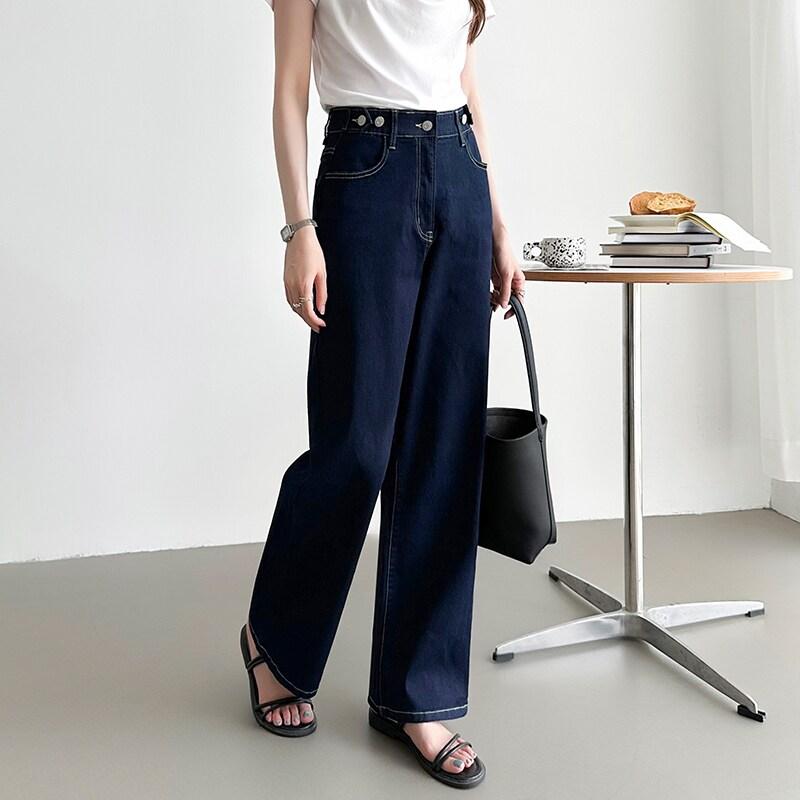 楽革命」疲れないデニム デニムパンツ ストレッチデニム ウエスト調整