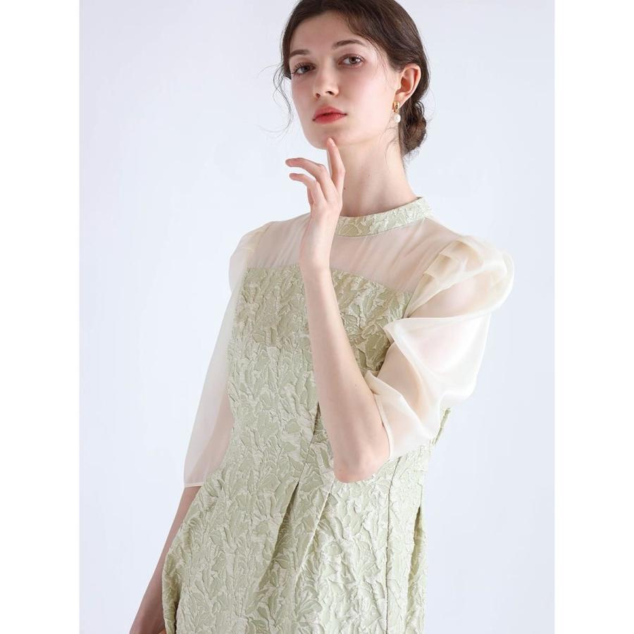 Rire fete（リルフェテ） ふくれジャガードバックリボンドレス