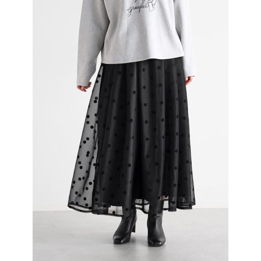VIN（バン） フロッキードットメッシュフレアスカート : マルイ(丸井