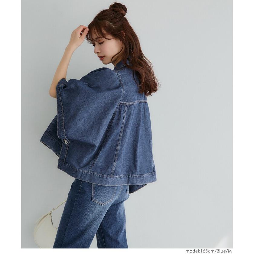 coca 【WEB限定セール】デニムポンチョジャケット 全2色