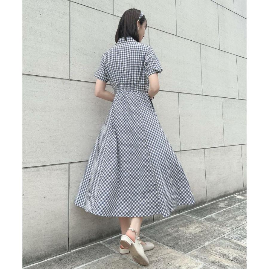an another angelus レトロギンガム開衿ワンピース【洗える