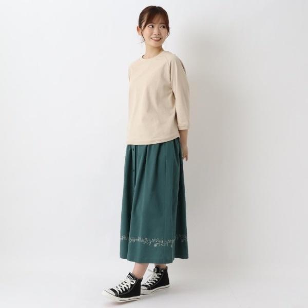 one'sterrace 綿麻 前開き風 刺繍入りスカート : マルイ(丸井)Yahoo!店