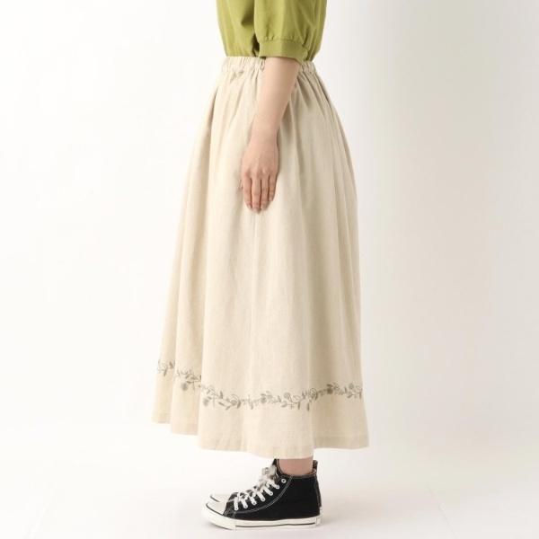 one'sterrace 綿麻 前開き風 刺繍入りスカート : マルイ(丸井)Yahoo!店