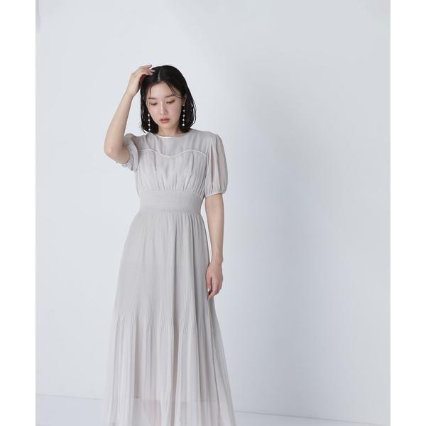 ナチュラルビューティーベーシック（NATURAL BEAUTY BASIC）/ヨークライン楊柳プリーツワンピース NATURAL BEAUTY BASIC（ナチュラルビューティーベーシック） ヨーク