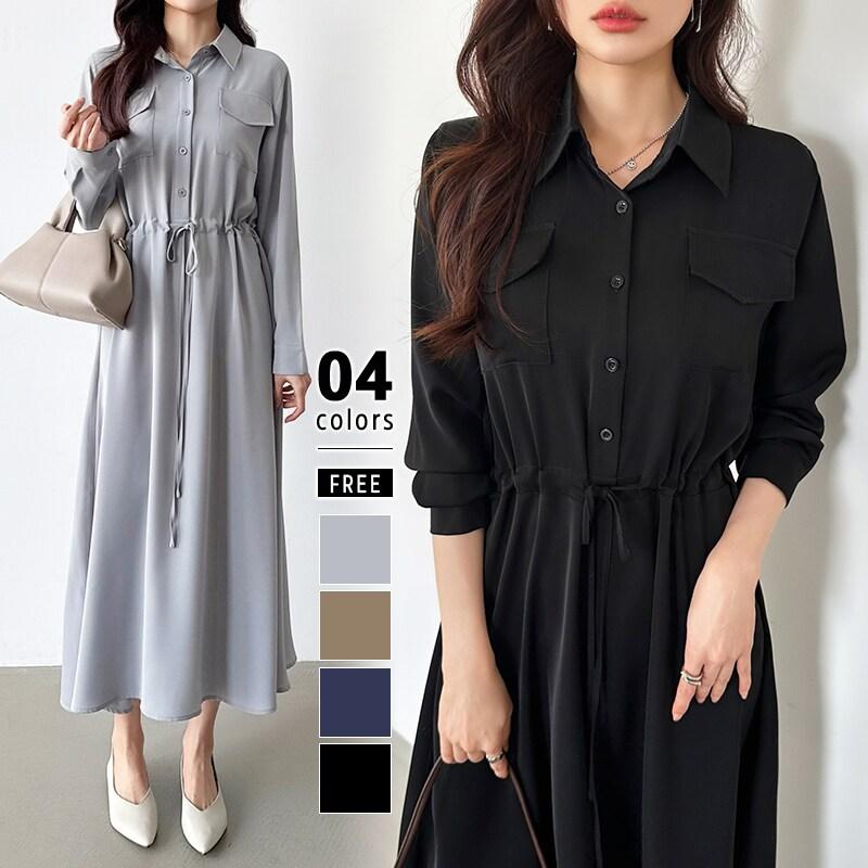 シャツワンピース きれいめ ロングワンピース ロング ワンピース
