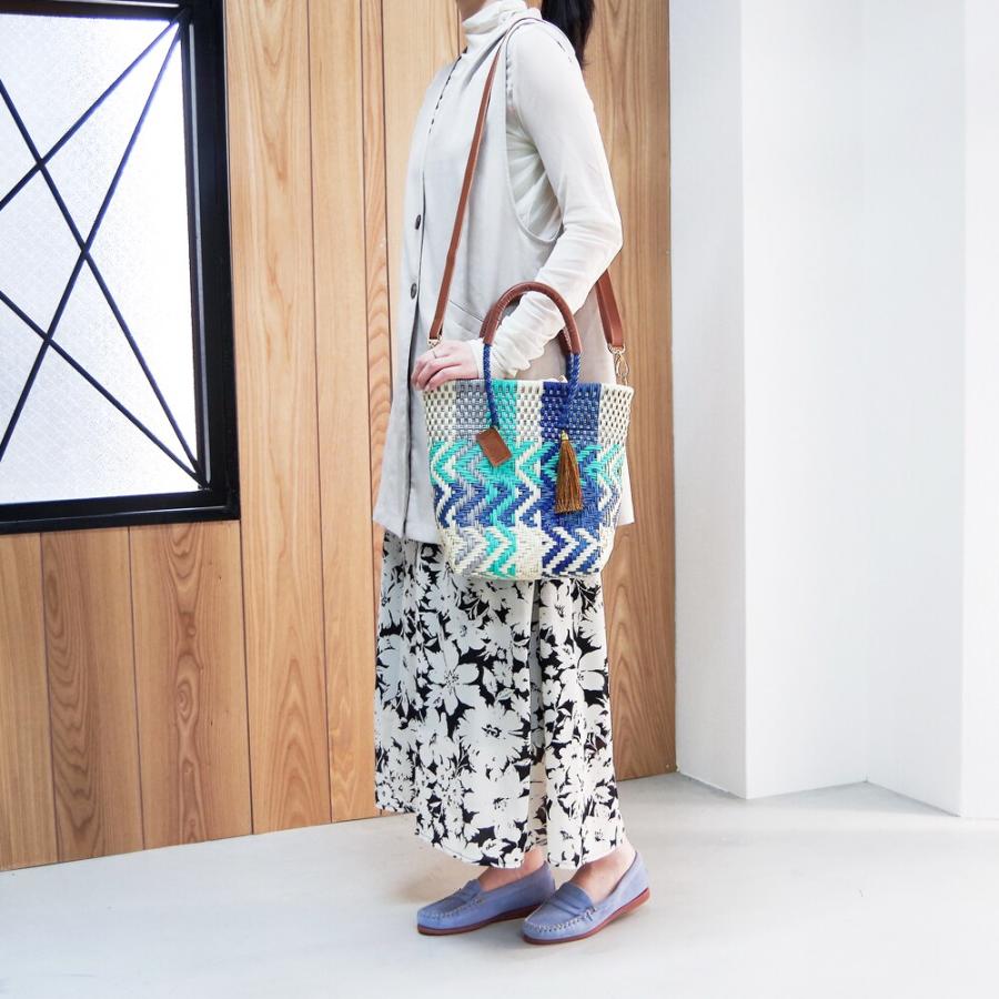 【極美品】woven メルカドバッグ 2way ショルダートートバッグ WOVEN (ウーヴン) / メキシコ製 ショルダートート 2WAY ミニバッグ