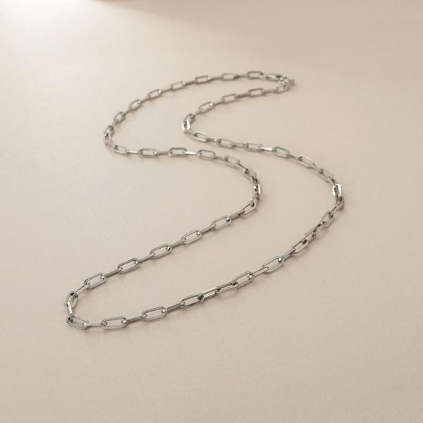 プラチナ中空プリムケーブルチェーンL ネックレス（55cm）_2