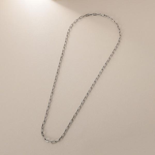 プラチナ中空プリムケーブルチェーンL ネックレス（55cm）_5