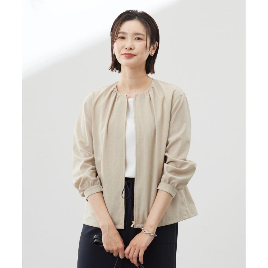 接触冷感・速乾・洗える】 リヨセルナイロンワッシャー ノーカラー