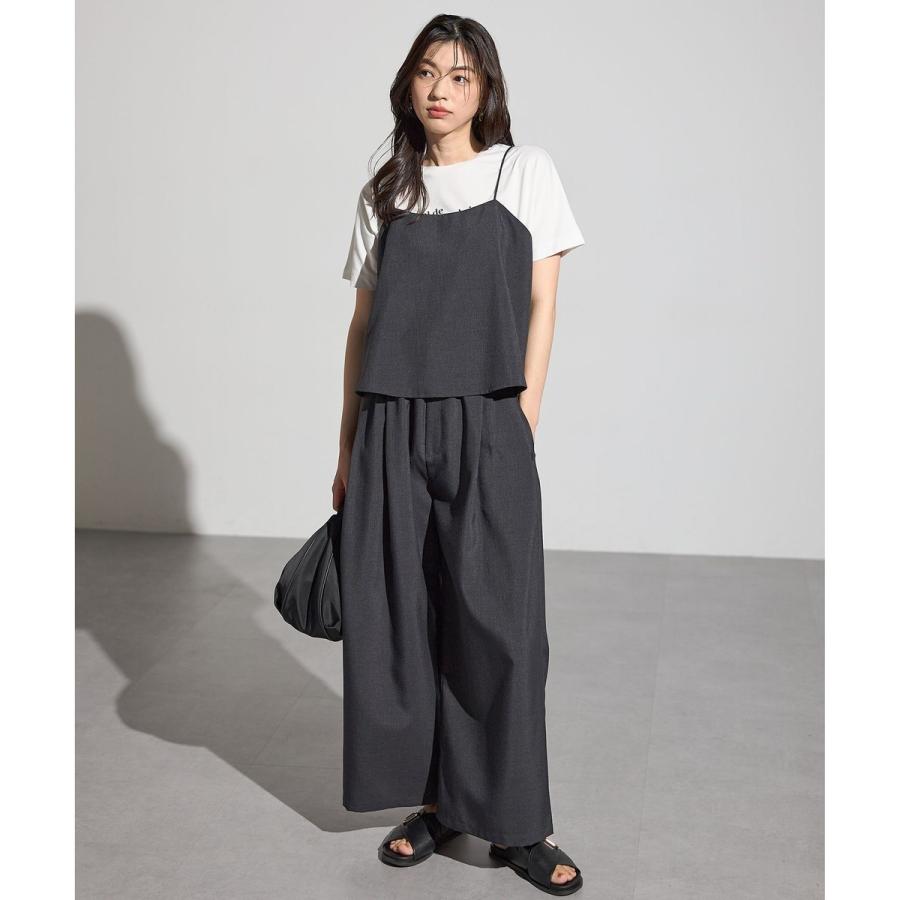 any FAM 【2SET/洗濯機可】テックリネンキャミソール×パンツ