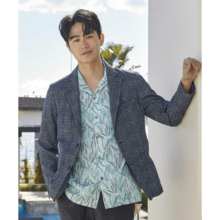 ユニオンステーション（UNION STATION）/シアサッカーグレンチェックプリントテーラードジャケット UNION STATION（ユニオンステーション） シアサッカーグレンチェック