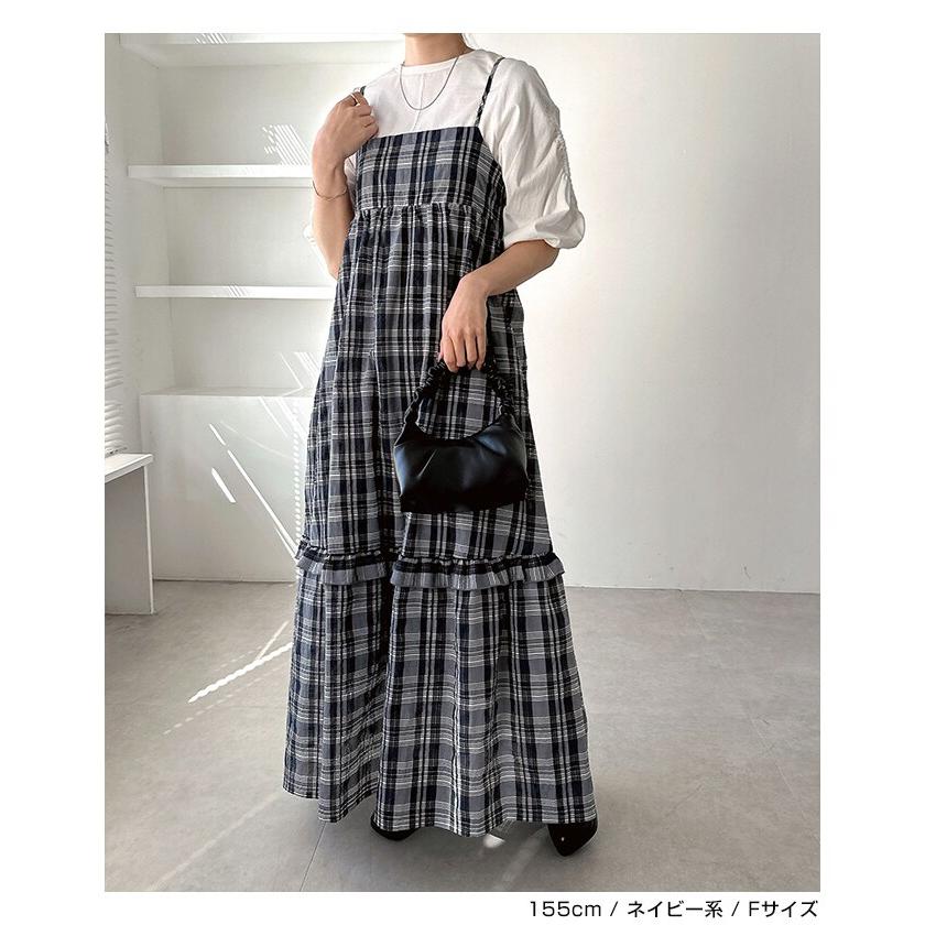 ほぼ未使用♡ANAYI シルク混 バックリボンマドラスチェックシアーワンピース バック リボン シアー チェック キャミ ワンピース Freesia フリージア