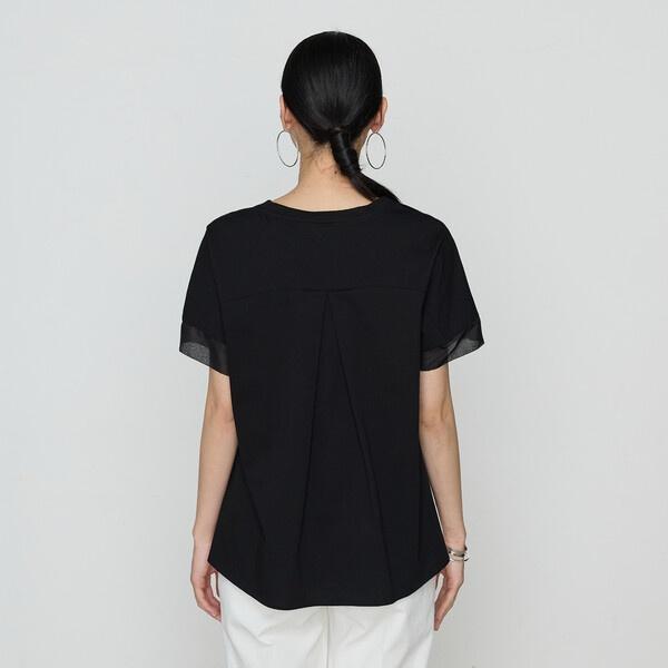 Gabardine K.T（ギャバジンK.T） プレーティング天竺 袖シアーTシャツ