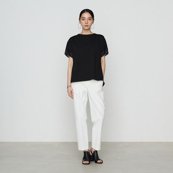 ギャバジン K．T（Gabardine K．T）/プレーティング天竺 袖シアーTシャツ Gabardine K.T（ギャバジンK.T） プレーティング天竺 袖シアーTシャツ