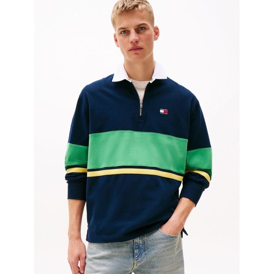  JEANS  ラガーシャツ TOMMY JEANS（トミー・ジーンズ） リラックスカラーブロックラガー