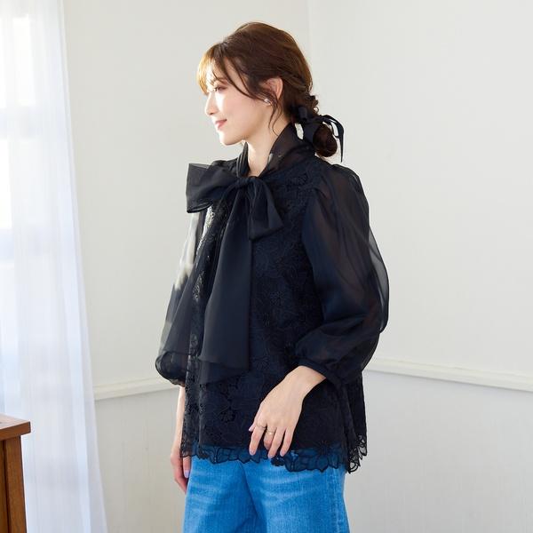 Rose Tiara（ローズティアラ） オーガンジー刺繍ブラウス : マルイ