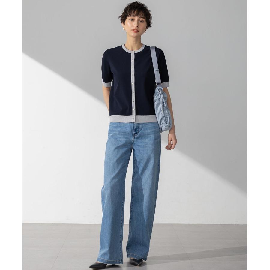 今期レーヨンポリエステルストレッチ 半袖 カーディガン 23区（大きいサイズ） 【WEB限定】レーヨンポリエステルストレッチ