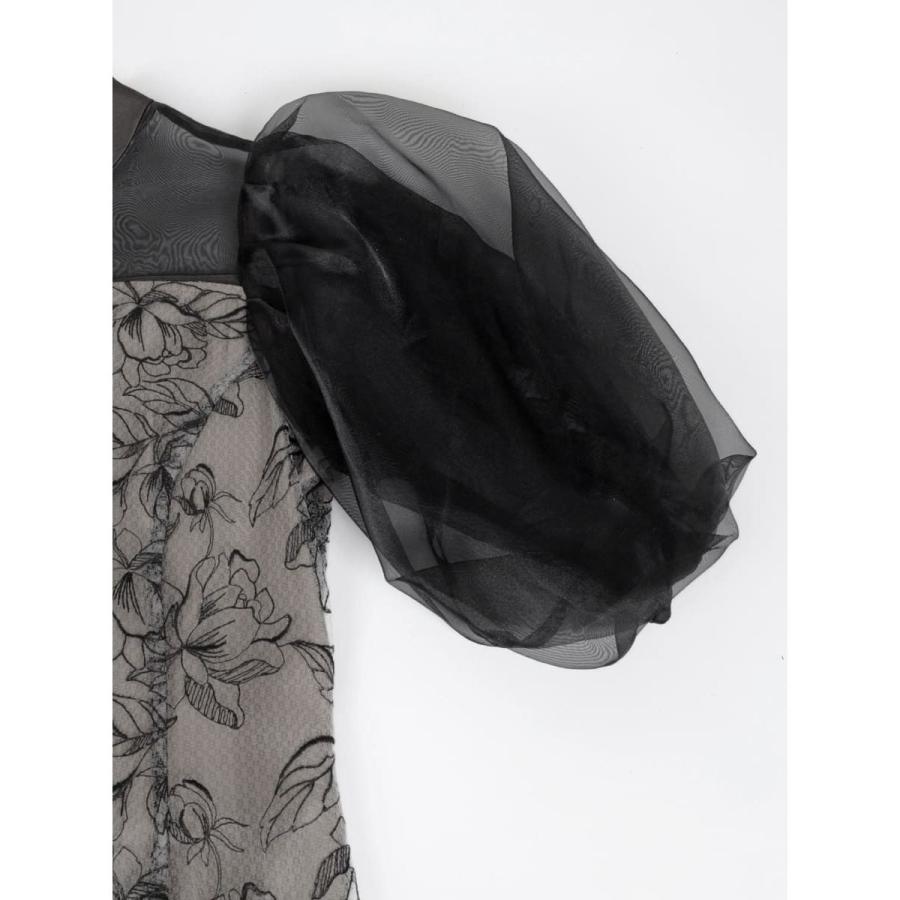 Petirobe バルーンスリーブフラワー刺繍ドレス : マルイ(丸井)Yahoo!店