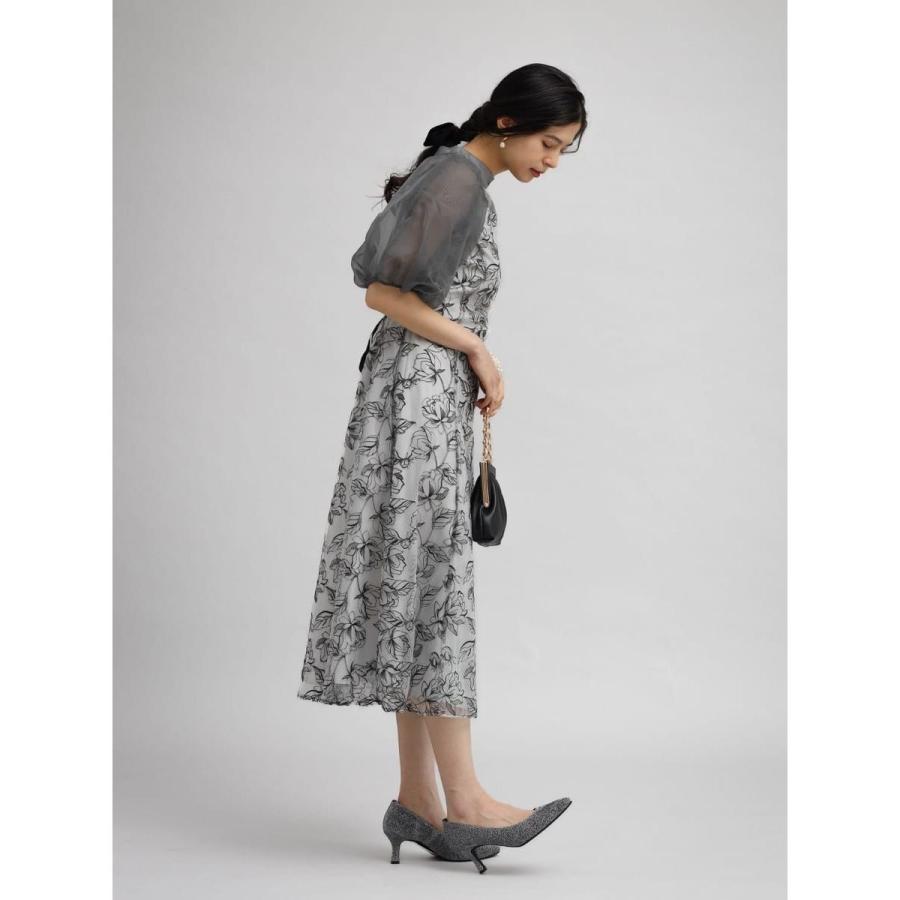 Petirobe バルーンスリーブフラワー刺繍ドレス : マルイ(丸井)Yahoo!店