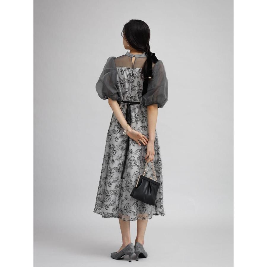 Petirobe バルーンスリーブフラワー刺繍ドレス : マルイ(丸井)Yahoo!店