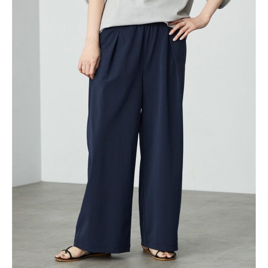 サムシング（SOMETHING）/SOMETHING ウエストゴムSLワイドパンツ【UVカット・冷感・防シワ】 SOMETHING（サムシング） ウエストゴムSLワイドパンツ【UVカット・冷感