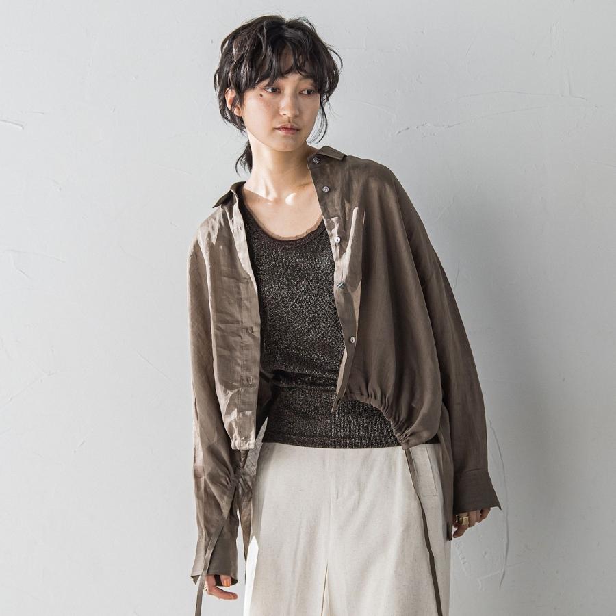 MAYSON GREY（メイソングレイ） リネンドロストクロップドシャツ